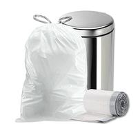 Plasticplace Sacchetti della spazzatura da 18 galloni │ 2,0 Mil │ Fodere bianche per bidoni della spazzatura con coulisse │ 65,625 '' x 28 (80 pezzi) (D18208WH)