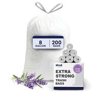 Plasticplace Sacchetti della spazzatura da 8 galloni, 0,7 ml, profumati alla lavanda e alla vaniglia, 55,9 x 55,9 cm, 200 pezzi, colore: bianco