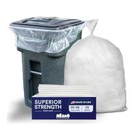 Plasticplace Sacchetti della spazzatura da 95 galloni, 2,0 Mil, 61 "W x 68" H, trasparente, 25/caso