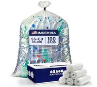 Plasticplace Sacchetti della spazzatura trasparenti da 55 galloni, 38 x 58, 100/caso, 1,5 Mil da Plasticplace