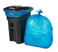 Plasticplace Sacchetti per rifiuti per riciclaggio Toter da 64-65 galloni │ 1,5 mil │ Fodere per bidoni della spazzatura resistenti blu │ 127 x 152,4 cm (50 pezzi)