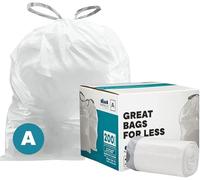 Plasticplace Trash Bags, Code A Fit Compatible (200 Count) Garbage Bags Liner, White Drawstring Garbage Liners, 1.2-2 Gallon 4.5 Liter, Tear-Resistant, Scent-Free for Food Waste & Small Spaces
