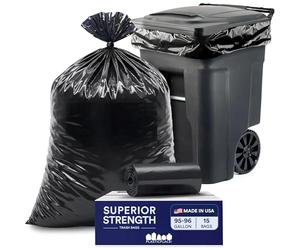 Plasticplace W95LDB12RLJR Sacchetti della spazzatura neri del gallone │ Mil Garbage ' X Heavy Duty Can Liners, plastica