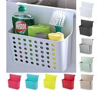 plastific Cestino portaoggetti da appendere su armadietti, cassetti e porte, ideale per cucina, bagno, WC, camera da letto (bianco)