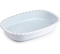 PLASTIFIC - Vassoio per sbrinamento di carni congelate, in plastica, ovale, 32 x 21,5 x 6 cm, colore: Bianco