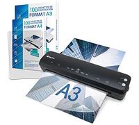 Plastificatrice A3 A4 A5 A6 A7 Pro Rapida a Caldo e Freddo fino a 2 x 125 micron per uso ufficio o casa Confezione con 100 buste A4 + 100 buste A3