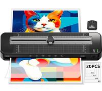 Plastificatrice A3 con sistema ABS anti-inceppamento con 30 fogli per A3 A4 A5 A6 - Versatile plastificatrice a freddo per ufficio, casa e scuola