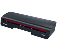 Plastificatrice A3 GBC 240HS piccoli uffici - Alta velocità, riscaldamento rapido in 2 minuti, 75-125 micron, anti-inceppamento, autospegnimento, con 5 buste di laminazione A4, Nero/Rosso, 4410069EU