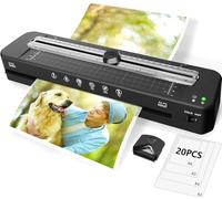 Plastificatrice A3 Integrata, Calda e Fredda, Con 20 Fogli di Pellicola di Laminazione per A4 A5 A6, Con Bordo Angolare, per Ufficio, Casa, Scuola