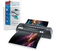 Plastificatrice A4 con 20 buste A4 incluse, macchina per plastificatrice a caldo A4A5 A6 con starter kit di avviamento, per ufficio casa scuola