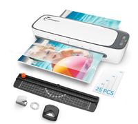 Plastificatrice,Plastificatrice A3 A4 A5 A6,Laminatrice a Freddo e Caldo con 25 Buste, Rilascio Inceppamento in ABS, 1 Taglierino, 1 Arrotondatore per angoli per Scuola, Casa, Ufficio, Documenti, Foto