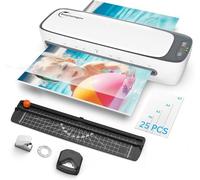 Plastificatrice,Plastificatrice A3 A4 A5 A6,Laminatrice a Freddo e Caldo con 25 Buste, Rilascio Inceppamento in ABS, 1 Taglierino, 1 Arrotondatore per angoli per Scuola, Casa, Ufficio, Documenti, Foto