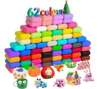 Plastilina per bambini 64 colori set completo con strumenti e borsa, argilla modellabile autopolimerizzante morbida e atossica per creazioni artistiche e giochi educativi
