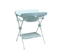 PLASTIMYR LEA - Fasciatoio pieghevole con vassoio organizer e gambe antiscivolo - Vasca pieghevole per bambini da viaggio sicura e compatta, blu - 85 x 63 x 96 cm