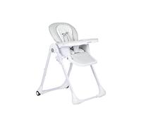 PLASTIMYR - Seggiolone Twinkle per bambini | Altezza regolabile 7 posizioni | Imbracatura di sicurezza a 5 punti | Vassoio con Sottobicchieri | Pieghevole e Portatile, Grigio, Similpelle