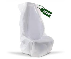 PLASTISAK - Bobina Coprisedili Usa e Getta Universali 125 Pezzi in Plastica Bianca - Coprisedili Usa e Getta per Auto per Officine, Concessionarie, Carrozzerie