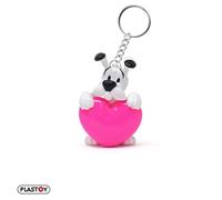 Plastoy Astérix Portachiavi Idéfix cuore rosa - PVC - 10 cm