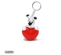 Plastoy Astérix Porte-clés Idéfix cœur rouge - PVC - 10 cm