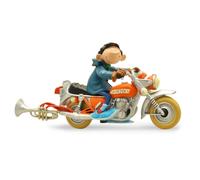 Plastoy Gaston Lagaffe Figurina Gaston e la moto Sapetoku - Resina - 11 cm