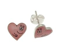 Plastoy Universal Trends p08214 - Barbapapà orecchini, a forma di cuore, argentati, Pink