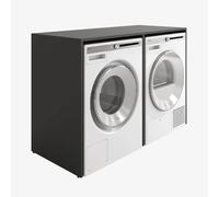 PLATAN ROOM Armadietto per lavatrice, 130 cm di larghezza, armadio sopra lavatrice o asciugatrice per bagno (65 cm di profondità, antracite)