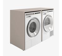 PLATAN ROOM Armadietto per lavatrice, larghezza 130 cm, armadietto per lavatrice o asciugatrice, per bagno (senza armadio, cashmere)