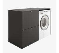 PLATAN ROOM Armadietto per lavatrice, larghezza 130 cm, armadietto per lavatrice o asciugatrice, per bagno (con armadio, antracite)
