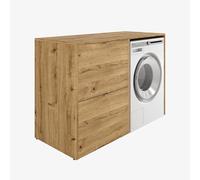 PLATAN ROOM Armadietto per lavatrice, larghezza 130 cm, con armadio, lavatrice/asciugatrice, per bagno (con armadio, rovere dorato)