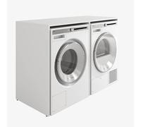 PLATAN ROOM Armadietto per lavatrici, larghezza 130 cm, per lavatrice o asciugatrice, per bagno (senza armadio, bianco opaco)