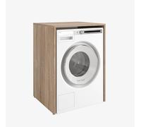 PLATAN ROOM Armadio per lavatrice 90 x 65 x 50/56 cm, adatto per lavatrice e asciugatrice, armadietto per lavatrice, mobili da bagno (rovere Sonoma, profondità 56 cm)
