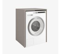PLATAN ROOM Armadio per lavatrice 90 x 65 x 50/56 cm, adatto per lavatrice e asciugatrice, armadietto per lavatrice, mobili da bagno (grigio argilla, profondità 50 cm)