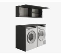 PLATAN ROOM Armadio per lavatrice, larghezza 130 cm, mobile per lavatrice o asciugatrice, per bagno (56 cm di profondità, antracite)