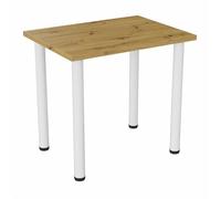 PLATAN ROOM Boston - tavolo da pranzo 80x60 cm, 100x60 cm, cucina, ufficio, piccolo per computer, rovere artigianale, bianco