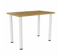 PLATAN ROOM Boston - tavolo da pranzo 80x60 cm, 100x60 cm, da cucina, da ufficio, piccolo per computer, in rovere artigianale, bianco (artigianale con gambe)