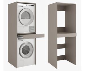 PLATAN Room Lavatrice asciugatrice armadio con ripiano estraibile • Lavatrice e asciugatrice • Armadio sovrapiano 187 x 65 x 66 cm (grigio argilla)