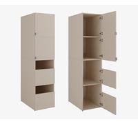 PLATAN ROOM Mobile alto Beatrice 187 x 45 x 65 cm Armadio per il bagno (cappuccino, 45 cm di larghezza)