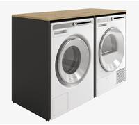 PLATAN ROOM Mobile armadio per lavatrice, 130 cm di larghezza, mobile sopra lavatrice o asciugatrice per bagno (65 cm di profondità, antracite/rovere artigianale)