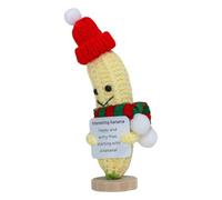 Plátano De Crochet Positivo - 1,18x5,91 Pulgadas Juguetes Peluche Muñeca Punto, Positivo Con Tarjeta Aliento, Plátano De Peluche De Apoyo Emocional | Muñeco De Punto Para Niños Y Niñas