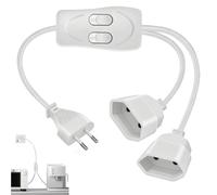 Plate 2 in 1 Multipresa Extra Plate 250 V/2.5 A Max con Interruttore | Prolunga presa presa piatta 30 cm per TV Computer Monitor Beamer Lampada Elettrodomestici