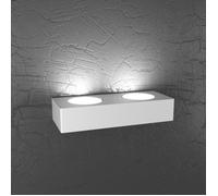 Applique Moderna Plate Metallo Bianco 2 Luci Gx53