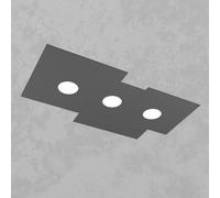 Plafoniera Moderna Rettangolare Plate Metallo Grigio Antracite 3 Luci Gx53 [EEK: A++]