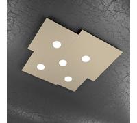 Plafoniera Moderna Plate Metallo Sabbia 5 Luci Gx53