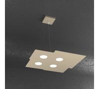 PLATE SOSPENSIONE 4+2 LUCI BIEMISSIONE QUADRA SABBIA 1129-S4+2-SA