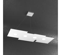 PLATE SOSPENSIONE 4+3 LUCI BIEMISSIONE RETTANGOLARE BIANCO 1129-S4 R+3-BI