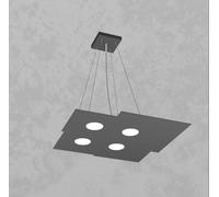 PLATE SOSPENSIONE 4 LUCI QUADRA GRIGIO ANTRACITE 1129-S4-GA
