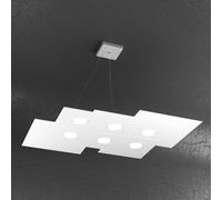 PLATE SOSPENSIONE 6+2 LUCI BIEMISSIONE BIANCO 1129-S6 R+2-BI