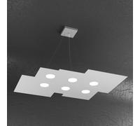 PLATE SOSPENSIONE 6+2 LUCI BIEMISSIONE GRIGIO 1129-S6 R+2-GR