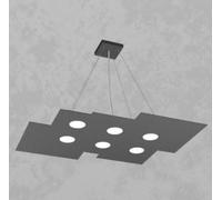 PLATE SOSPENSIONE 6+2 LUCI BIEMISSIONE GRIGIO ANTRACITE 1129-S6 R+2-GA
