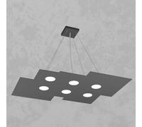 PLATE SOSPENSIONE 6 LUCI GRIGIO ANTRACITE 1129-S6 R-GA