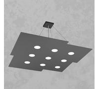 PLATE SOSPENSIONE 9+4 LUCI BIEMISSIONE GRIGIO ANTRACITE 1129-S9+4-GA